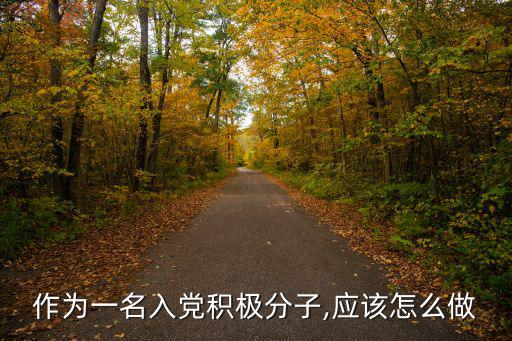 作為一名入黨積極分子,應(yīng)該怎么做