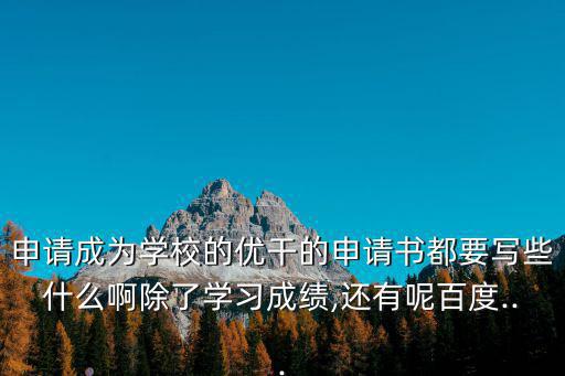 申請成為學校的優干的申請書都要寫些什么啊除了學習成績,還有呢百度...