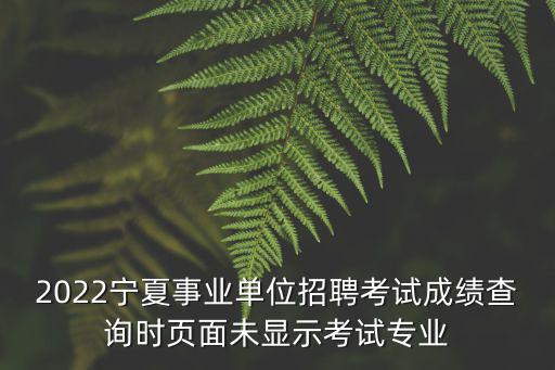 2022寧夏事業單位招聘考試成績查詢時頁面未顯示考試專業