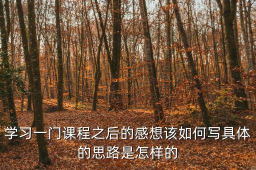 學習一門課程之后的感想該如何寫具體的思路是怎樣的