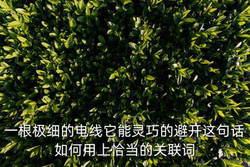一根極細的電線它能靈巧的避開這句話如何用上恰當的關聯詞