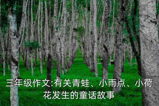 三年級作文:有關(guān)青蛙、小雨點、小荷花發(fā)生的童話故事