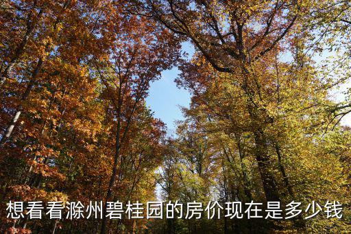 想看看滁州碧桂園的房價現在是多少錢