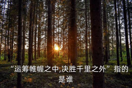 運籌帷幄之中,運籌帷幄之中決勝千里之外指的是誰