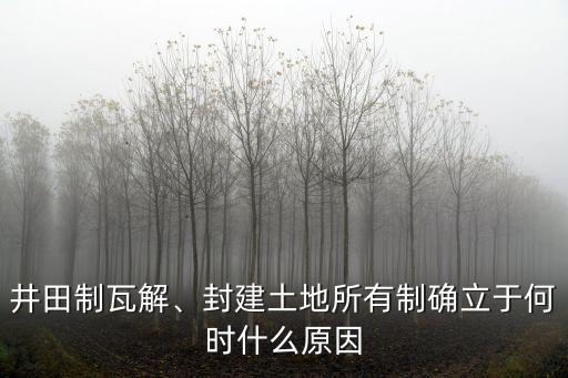 井田制瓦解、封建土地所有制確立于何時什么原因