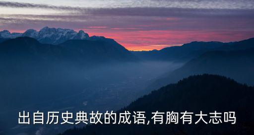 胸有大志,胸有大志不是成語，胸懷大志、胸無大志才是名語