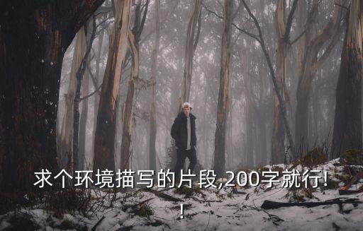 環境描寫200字,關于環境描寫的200個帖文