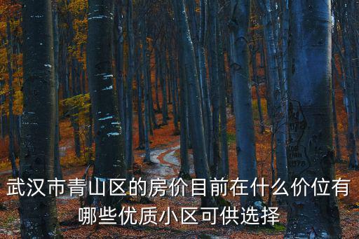 武漢市青山區(qū)的房?jī)r(jià)目前在什么價(jià)位有哪些優(yōu)質(zhì)小區(qū)可供選擇