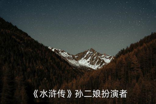 水滸傳孫二娘,《水滸傳》中綽號是日夜叉演員