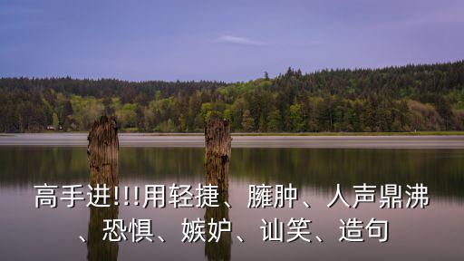 高手進!!!用輕捷、臃腫、人聲鼎沸、恐懼、嫉妒、訕笑、造句