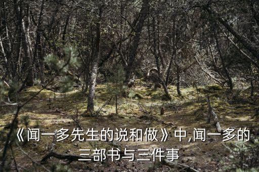 《聞一多先生的說和做》中,聞一多的三部書與三件事