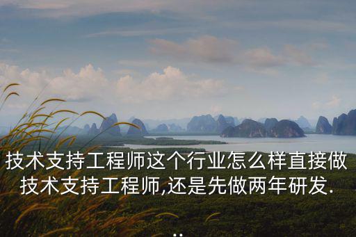 技術支持工程師這個行業(yè)怎么樣直接做技術支持工程師,還是先做兩年研發(fā)...