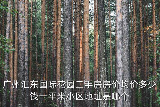 廣州新塘哪個小區的房價多，廣州匯東國際花園二手房房價均價多少錢一平米小區地址是哪個