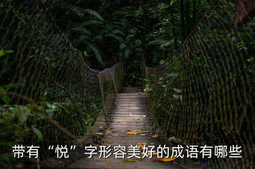 帶有“悅”字形容美好的成語有哪些