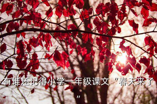 有誰還記得小學一年級課文“春天來了”