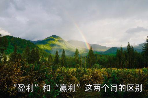 “盈利”和“贏利”這兩個詞的區別