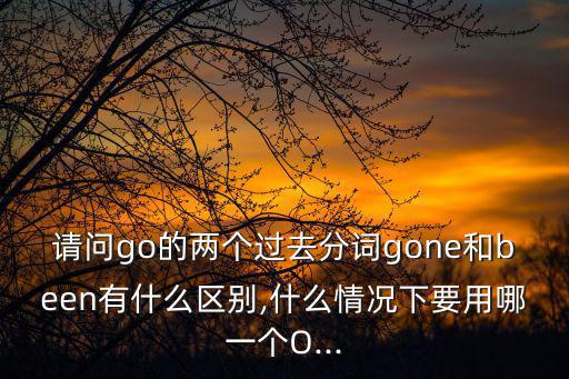 請問go的兩個過去分詞gone和been有什么區別,什么情況下要用哪一個O...