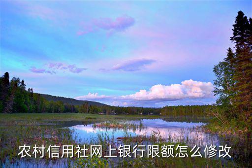 農村信用社網銀,河北農村信用社網上銀行限額怎么修改?