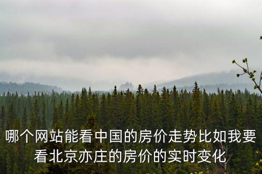 哪個網(wǎng)站能看中國的房價走勢比如我要看北京亦莊的房價的實時變化