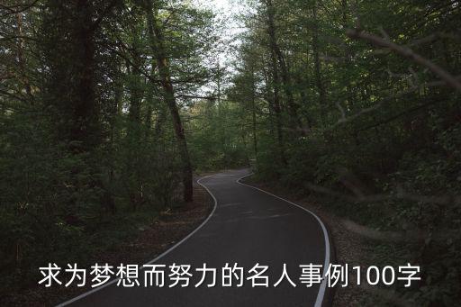 求為夢想而努力的名人事例100字
