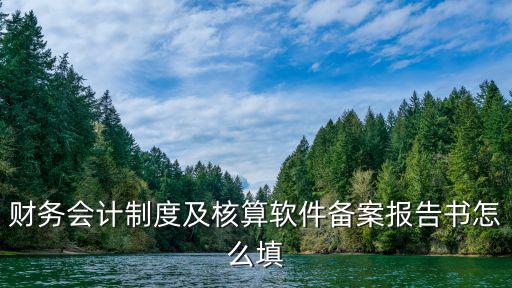 財務會計制度及核算軟件備案報告書怎么填