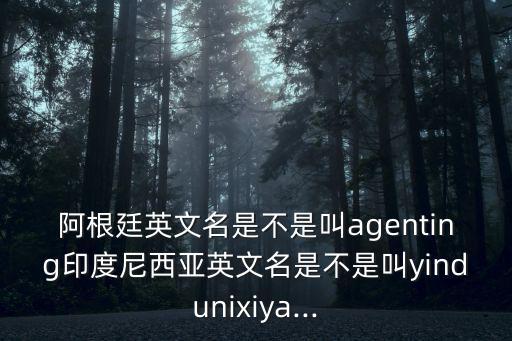 阿根廷英文名是不是叫agenting印度尼西亞英文名是不是叫yindunixiya...