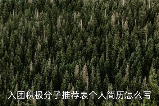 積極分子個人簡歷,怎么寫入團積極分子推薦表的個人簡歷?