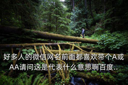 好多人的微信網名前面都喜歡帶個A或AA請問這是代表什么意思啊百度...