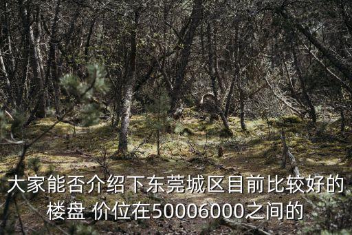 大家能否介紹下東莞城區目前比較好的樓盤 價位在50006000之間的