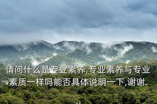 請問什么是專業素養,專業素養與專業素質一樣嗎能否具體說明一下,謝謝...
