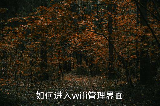 如何進(jìn)入wifi管理界面