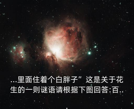 關于花生的謎語,花生米謎語揭曉