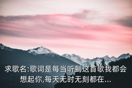 我又想起你了,每當聽到這首歌我都會想起你歌詞