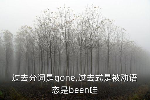 過去分詞是gone,過去式是被動語態是been哇
