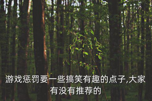 游戲懲罰要一些搞笑有趣的點子,大家有沒有推薦的