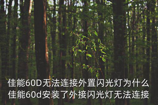 佳能60D無法連接外置閃光燈為什么佳能60d安裝了外接閃光燈無法連接