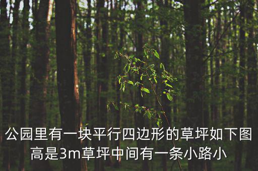 草坪圖片，公園里有一塊平行四邊形的草坪如下圖高是3m草坪中間有一條小路小