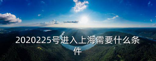 2020225號進入上海需要什么條件