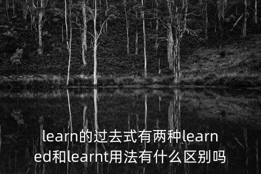learn的過去式有兩種learned和learnt用法有什么區別嗎