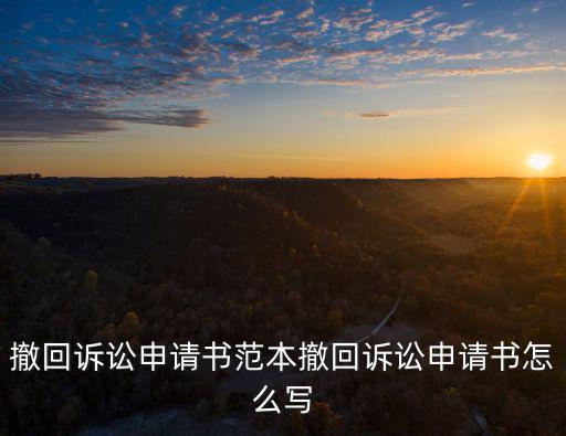 撤回訴訟申請書范本撤回訴訟申請書怎么寫