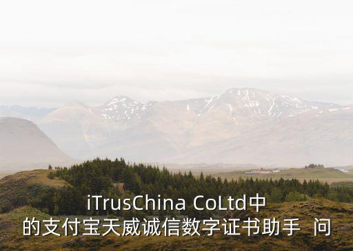 iTrusChina CoLtd中的支付寶天威誠信數(shù)字證書助手  問