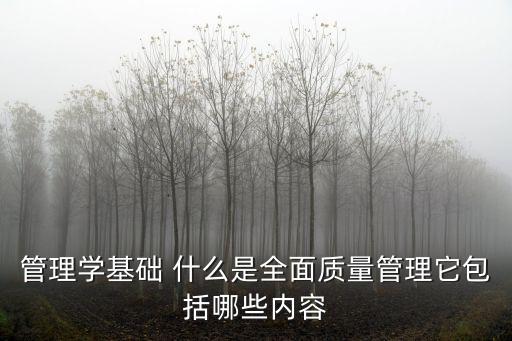 管理學基礎 什么是全面質量管理它包括哪些內容