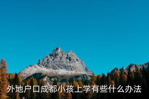 外地戶口成都小孩上學有些什么辦法