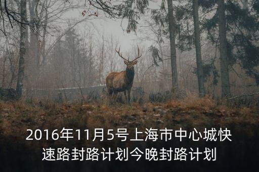 2016年11月5號(hào)上海市中心城快速路封路計(jì)劃今晚封路計(jì)劃