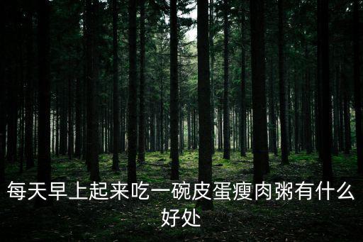 每天早上起來吃一碗皮蛋瘦肉粥有什么好處