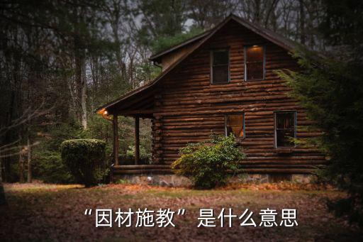 “因材施教”是什么意思