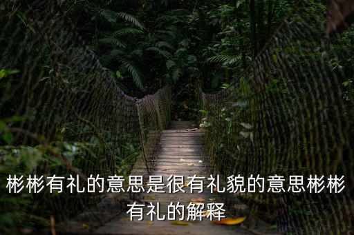 彬彬有禮的意思,彬彬有禮:文雅而有禮貌的意思