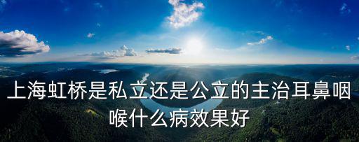 上海虹橋是私立還是公立的主治耳鼻咽喉什么病效果好