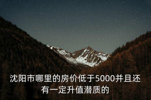 沈陽市哪里的房價低于5000并且還有一定升值潛質的