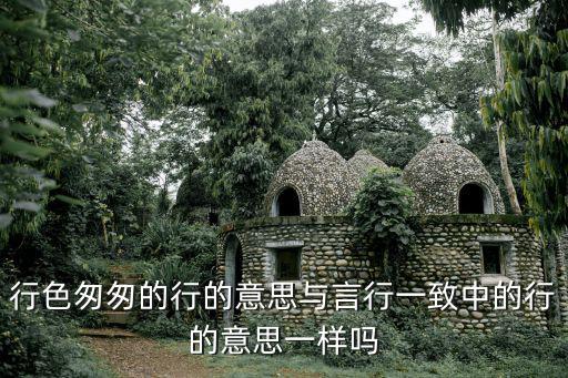 行色匆匆的行的意思與言行一致中的行的意思一樣嗎